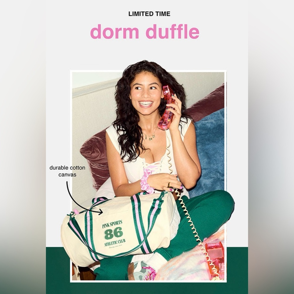 NWT VS Pink Dorm Duffle Bag